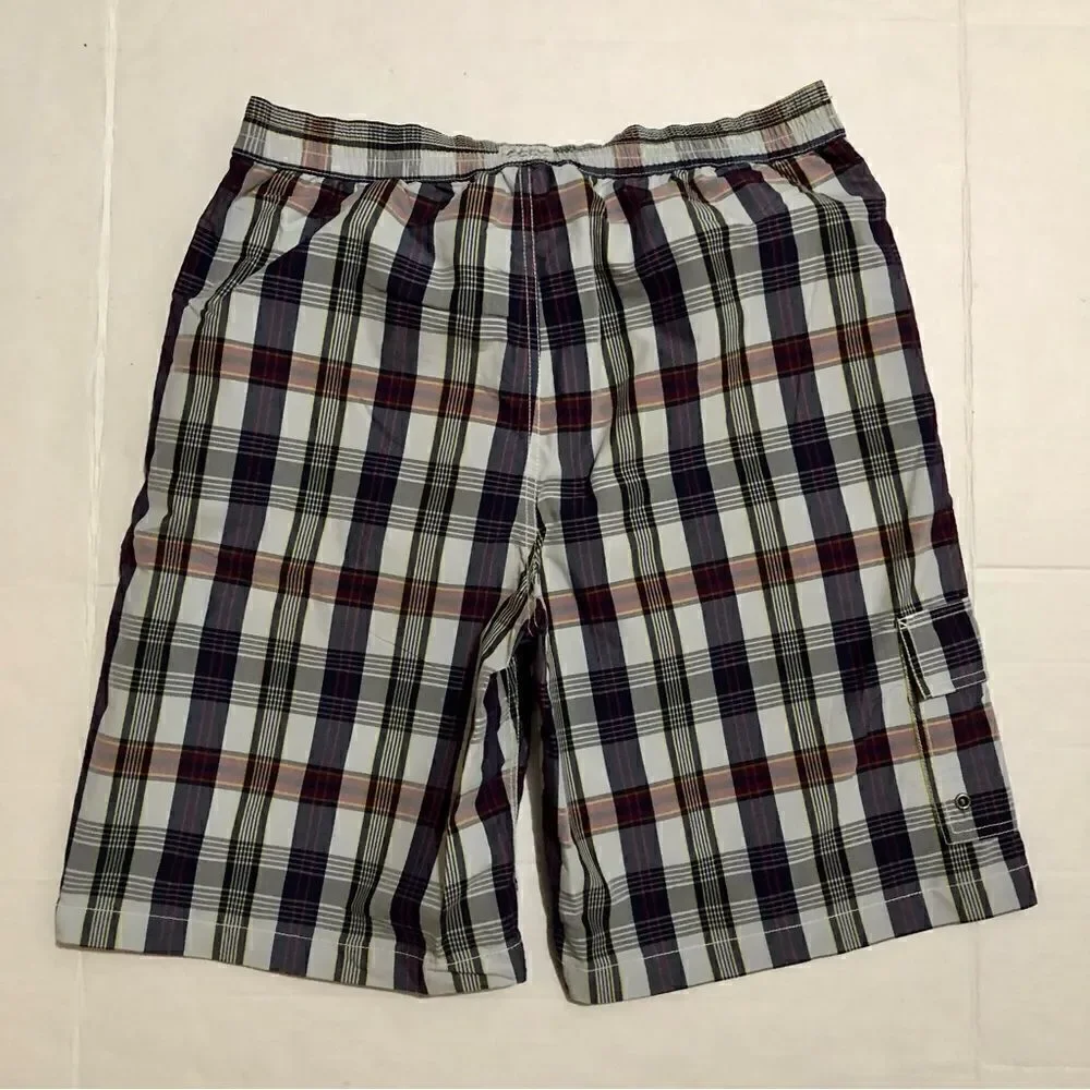 Ralph Lauren Polo Mens Plaid Cargo Pocket Swim Trunks Shorts (L)
